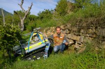 Grillo Dumper 507 in Alpago (BL) fitted with a special equipment for the survey and mapping of tunnels difficult to access. Grillo Dumper 507 in Alpago (BL) fitted with a special equipment for the survey and mapping of tunnels difficult to access.